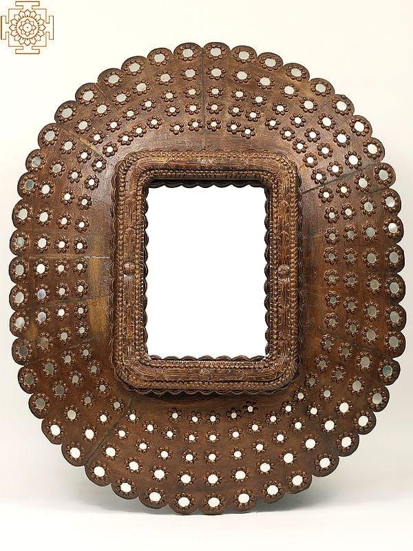 exotic india 53" Large Wood Carved Designer Mirror
