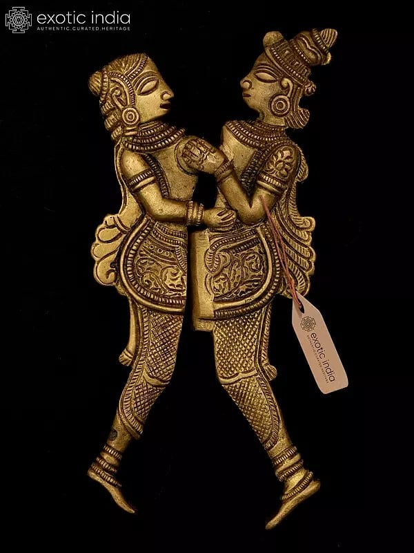 exotic india 6" Amorous Couple Nut Cracker in Brass