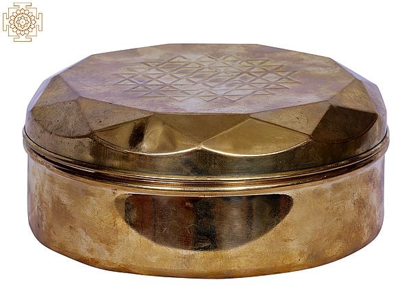 Exotic India 6" Brass Masala Box | Handmade Spice Box 