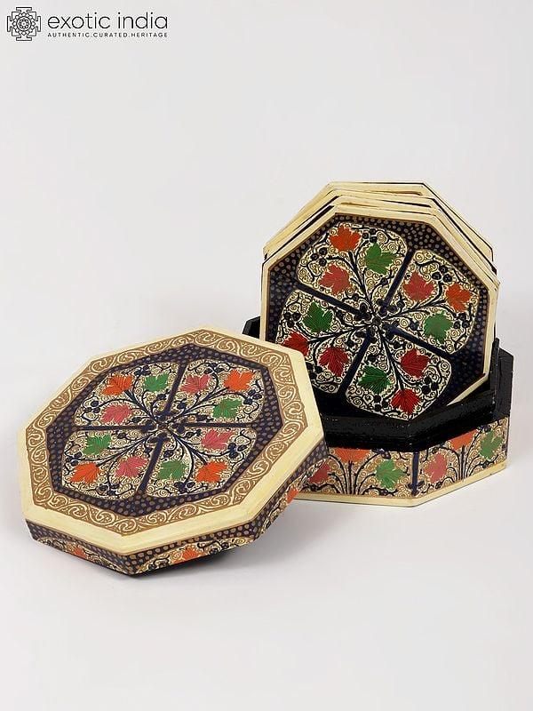 exotic india 6" Coaster Set with Box | Hand-Painted 