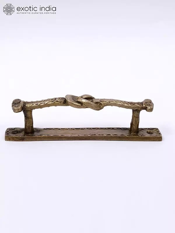 Exotic India 6" Knot Design Brass Door Handle