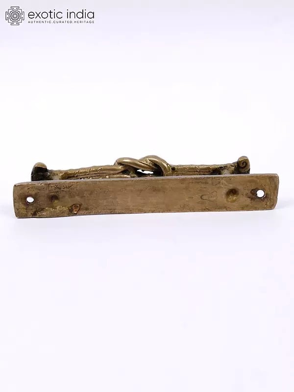 Exotic India 6" Knot Design Brass Door Handle