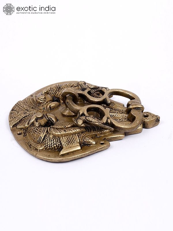 Exotic India 6" Parrots Design Brass Door Knocker 