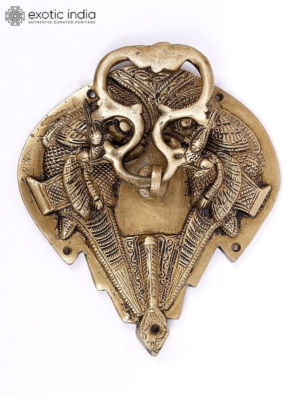 Exotic India 6" Parrots Design Brass Door Knocker 