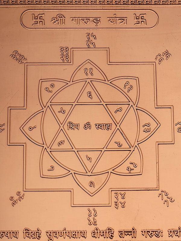 Exotic India 6" Shri Garuda Yantra In Copper 