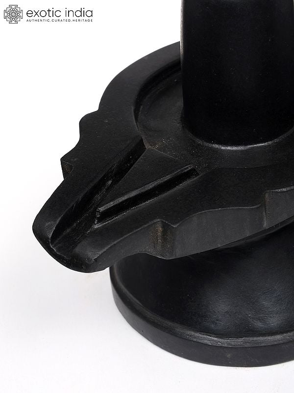 Exotic India 6" Small Black Marble Shivalinga 