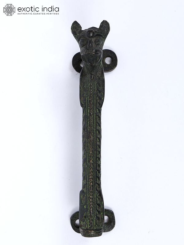 exotic india 6" Stylized Dragon Brass Door Handle