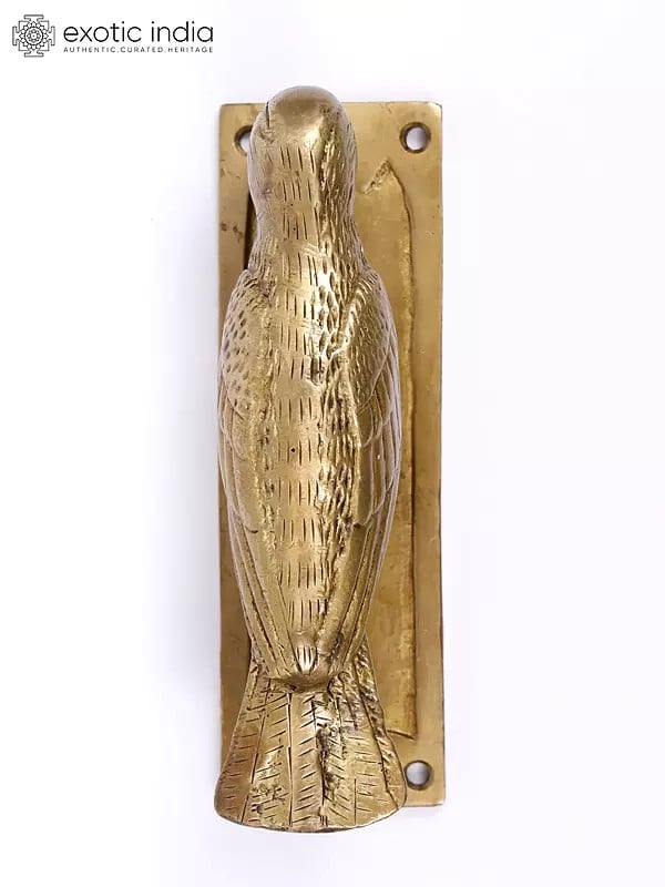 Exotic India 6" Woodpecker Door Knocker In Brass 