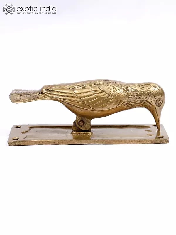 exotic india 6" Woodpecker Door Knocker in Brass 