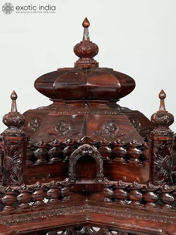 Exotic India 67" Huge Designer Puja Temple In Wood 