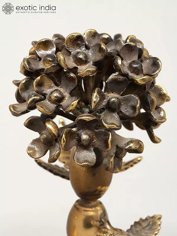 Exotic India 7" Brass Table Tree | Decorative Item 