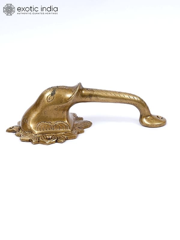 Exotic India 7" Elephant Design Brass Door Handle
