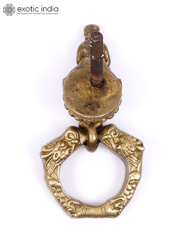 Exotic India 7" King On Elephant Brass Door Knocker 