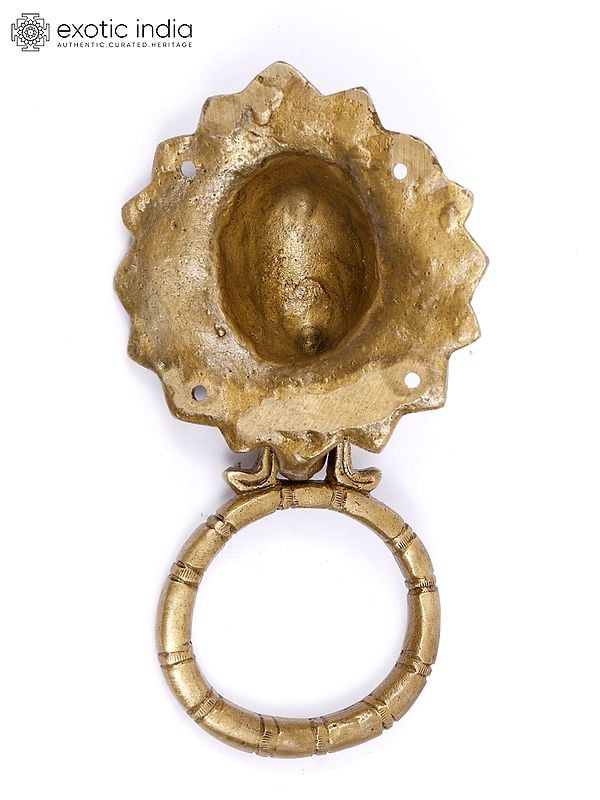Exotic India 7" Lord Ganesha Door Knocker In Brass 