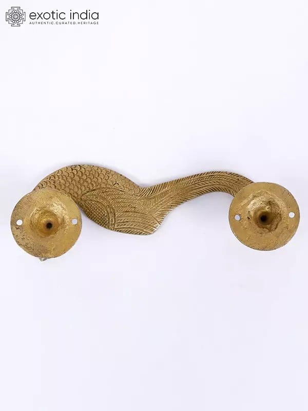 Exotic India 7" Parrot Design Door Handle In Brass 
