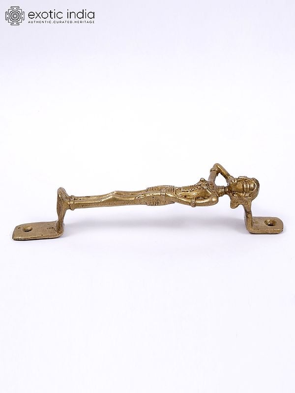 Exotic India 7" Tribal Lady Brass Door Handle 
