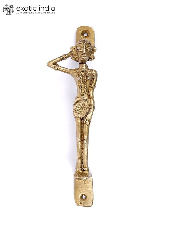 exotic india 7" Tribal Lady Brass Door Handle 