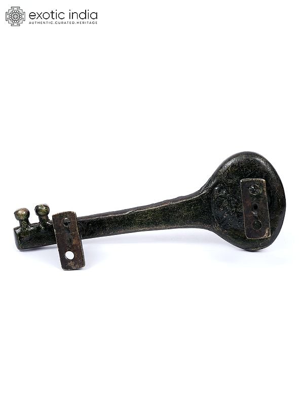 Exotic India 7" Veena Design Door Handle In Brass 