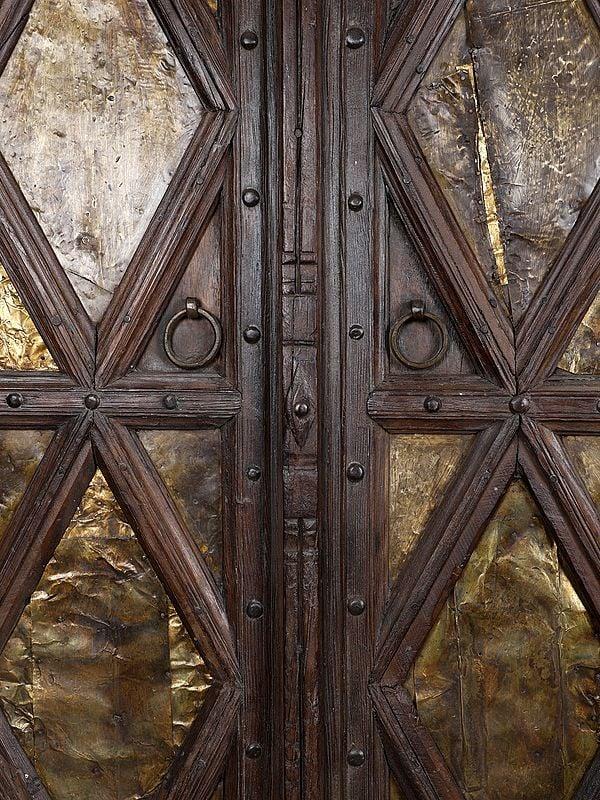 Exotic India 74" Large Vintage Style Double Door 