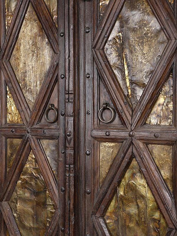 Exotic India 74" Large Vintage Style Double Door 