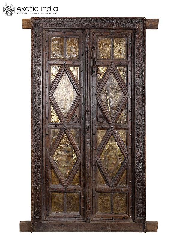 exotic india 74" Large Vintage Style Double Door 
