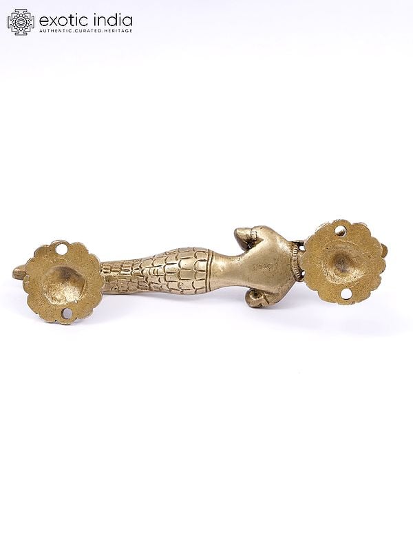 Exotic India 8" Brass Naga Kanya Door Handle 