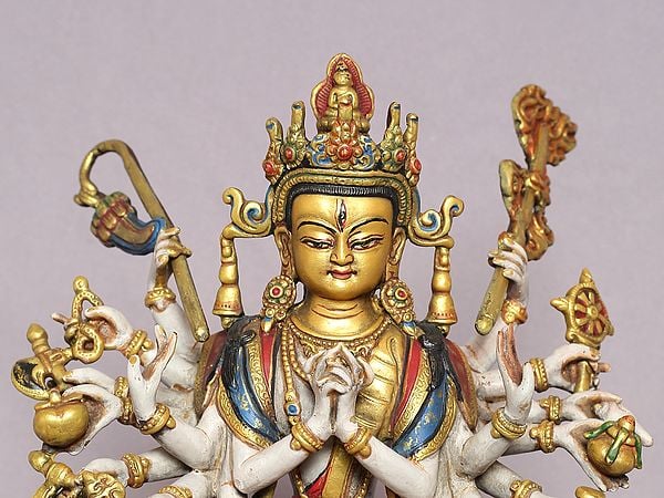 Exotic India 8" Colorful Goddess Chandi From Nepal 