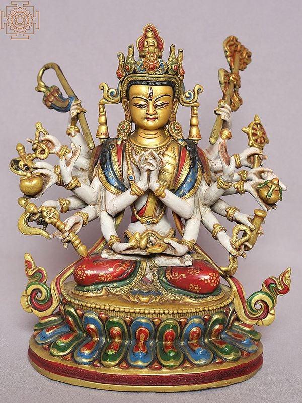 exotic india 8" Colorful Goddess Chandi from Nepal 