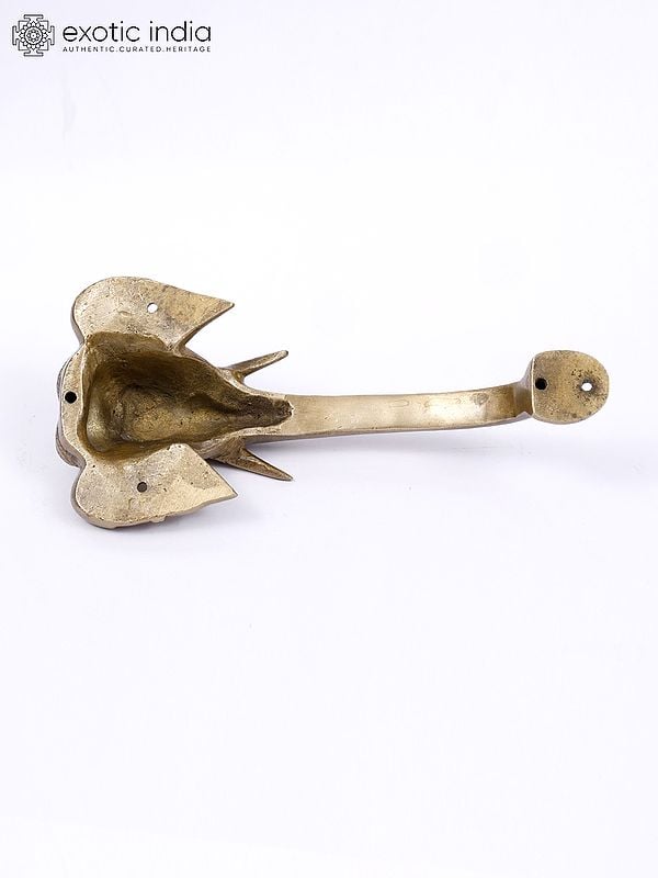 Exotic India 8" Elephant Design Brass Door Handle 