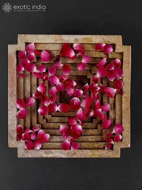 Exotic India 8" Kunda With Flower | Feng Shui Item 