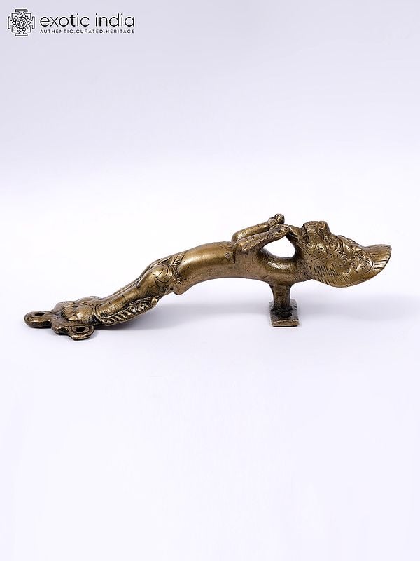 Exotic India 8" Yali Design Brass Door Handle 