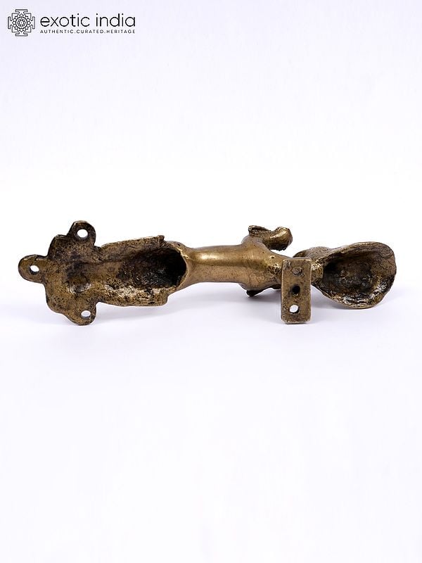 Exotic India 8" Yali Design Brass Door Handle 