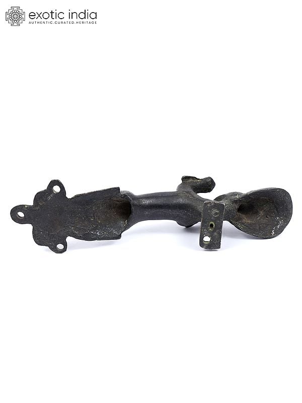 Exotic India 8" Yali Design Door Handle In Brass