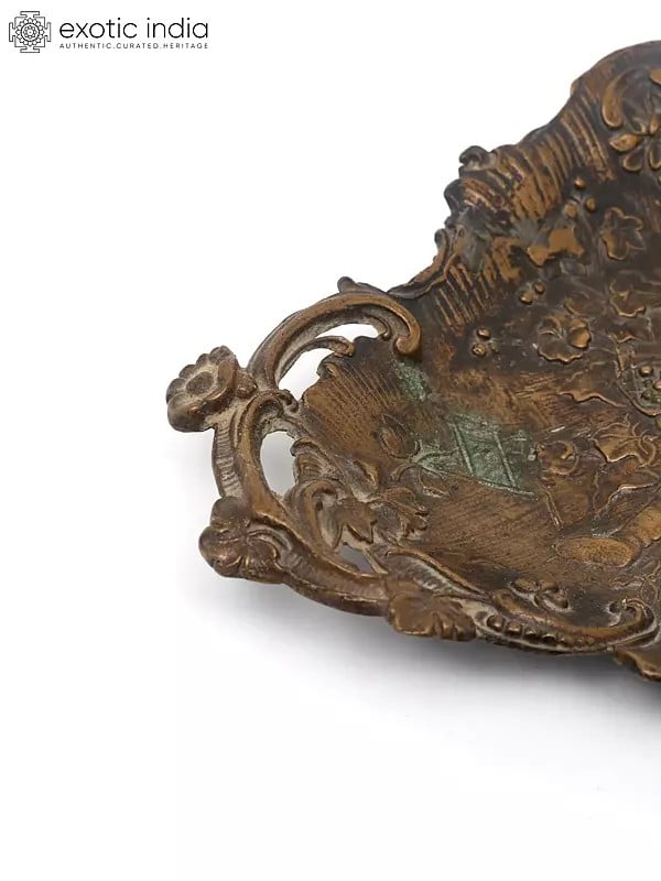 Exotic India 9" Designer Bronze Tray 
