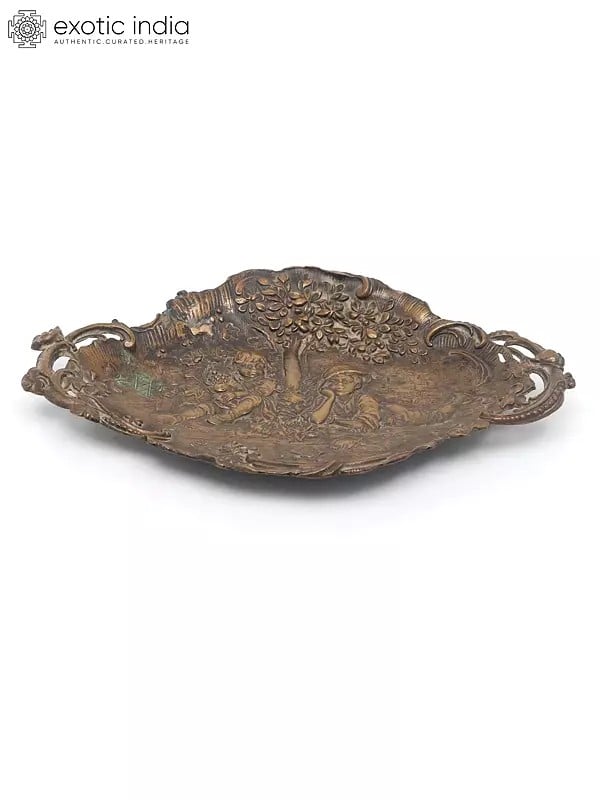 exotic india 9" Designer Bronze Tray 