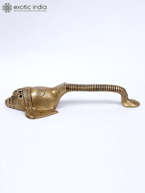 Exotic India 9" Lord Ganesha Brass Door Handle 