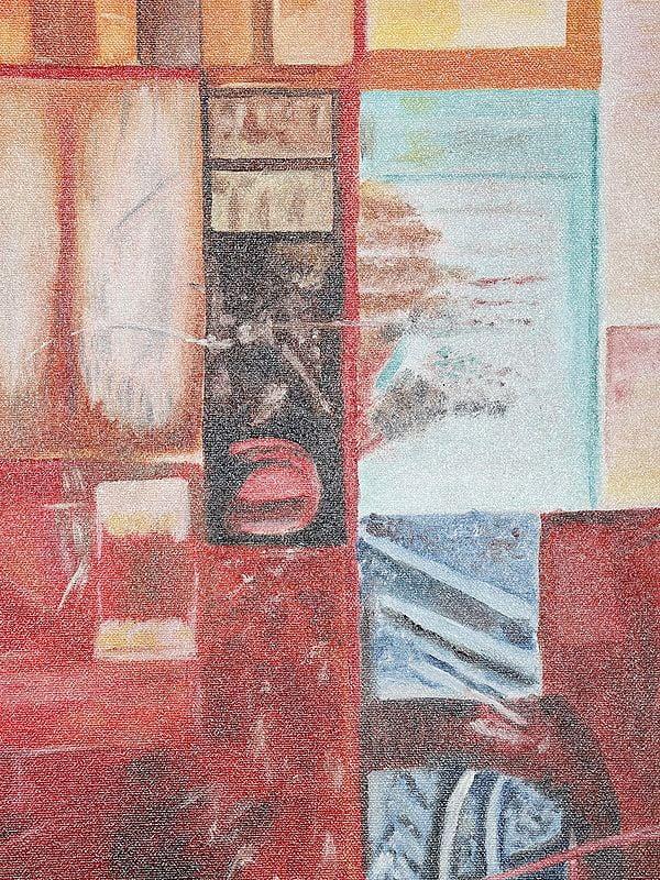 Exotic India Abstract Art Oil Painting On Canvas 