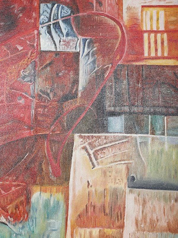 Exotic India Abstract Art Oil Painting On Canvas 