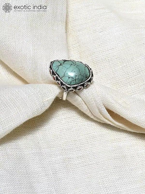 Exotic India Adjustable Turquoise Ring 