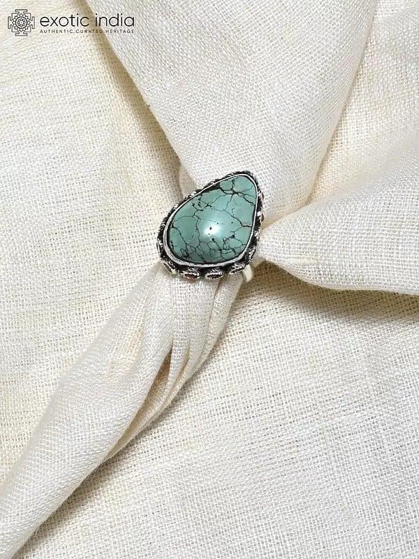 Exotic India Adjustable Turquoise Ring 