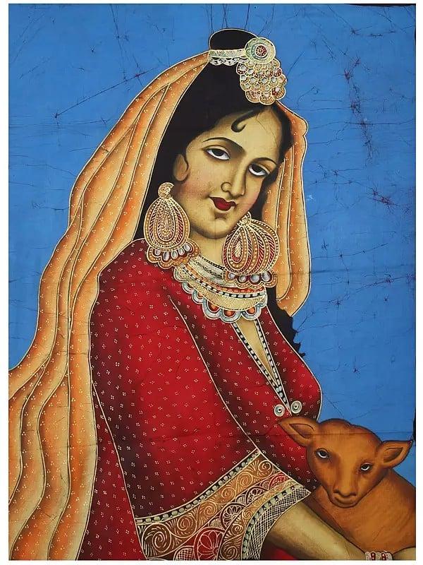 exotic india Afghan Lady | Batik Painting
