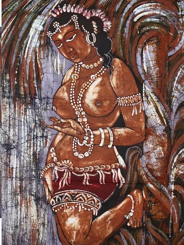 Exotic India Ajanta Lady | Batik Painting