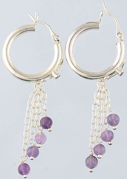 exotic india Amethyst Hoop Chandeliers