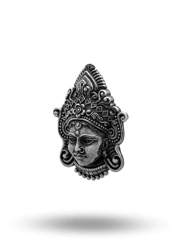 Exotic India Antique Finish Goddess Durga Brooch 