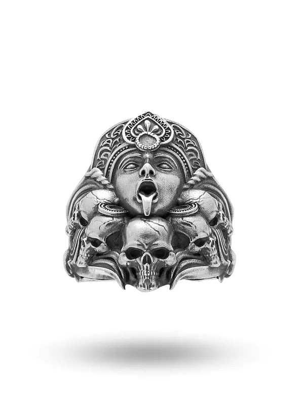 Exotic India Antique Finish Goddess Kali Ring 
