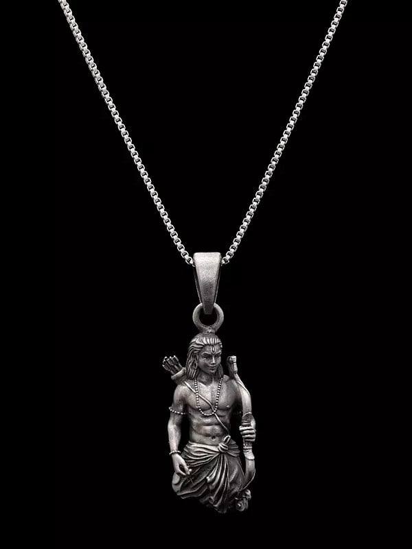 Exotic India Antique Finish Lord Rama Pendant 