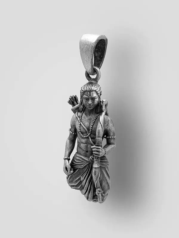 exotic india Antique Finish Lord Rama Pendant 