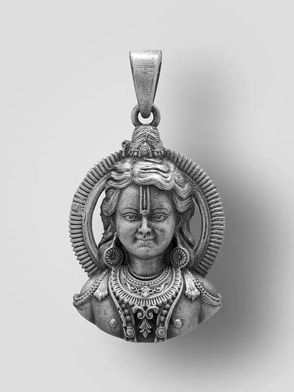 exotic india Ayodhya Ram Lalla Face Pendant