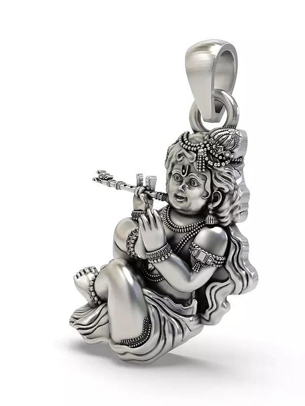 Exotic India Bal Gopal Sterling Silver Pendant 
