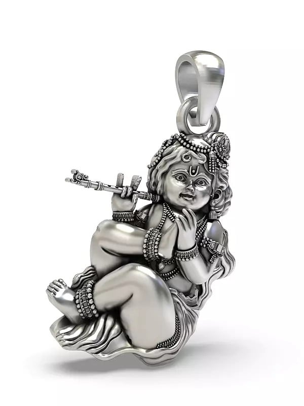 Exotic India Bal Gopal Sterling Silver Pendant 